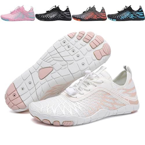 saVgu Lorax Pro blote voeten schoenen for dames, wandelschoenen blote voeten dames, wandelschoenen blote voeten heren, gezonde en antislip blote voeten schoenen (Color : White, Size : US-5.5)