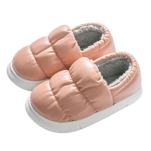 TEidea Slippers Dames Slippers Heren Slippers Pu Platform Slippers Warme Slides Heren Slippers, L, 40-41(Fit 24.5-25cm)