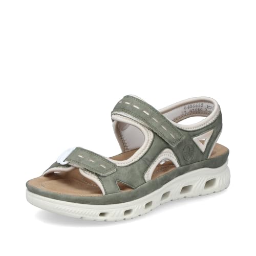 Rieker Wandelsandalen dames 64066 sandalen dames sandalen, groen combi 52, 39 EU