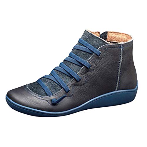 Generisch Dames Plateau Enkellaarzen Fashion Boots Enkellaarzen Vrouwen Enkellaarzen Laarzen Laarzen Dames Zwart Tussenlaarzen Enkellaarzen, blauw, 41 EU