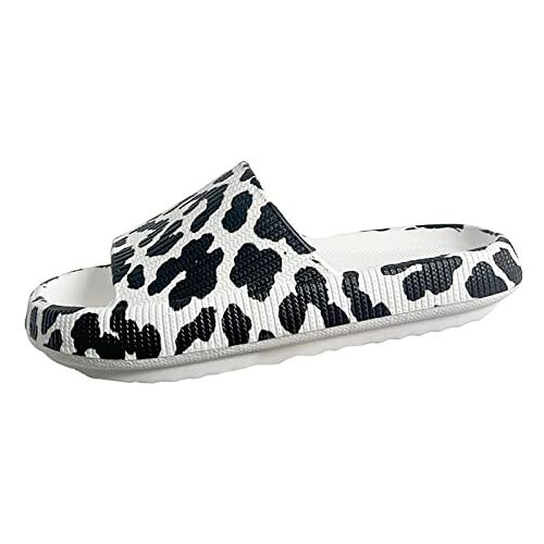 nuoke Badslippers voor dames en heren, zomer, antislip badslippers voor dames, gezellige slippers, slippers, roze couy slides dames badslippers, wit, 38 EU