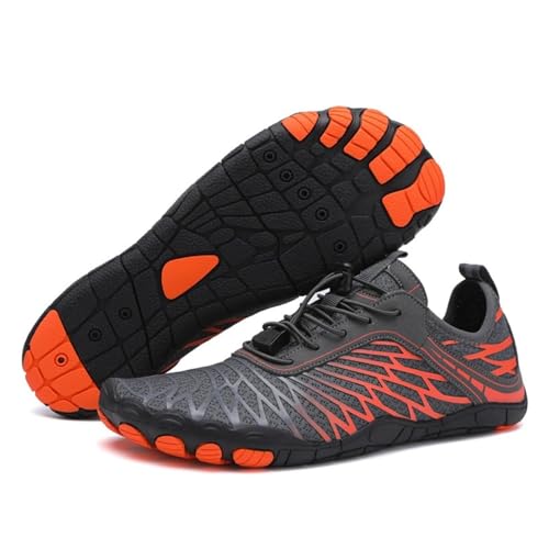 saVgu Lorax Pro blote voeten schoenen for dames, Pro blote voeten schoenen, dames wandelschoenen, Pro gezonde en antislip blote voeten schoenen unisex (Color : Gray Orange, Size : US-11)