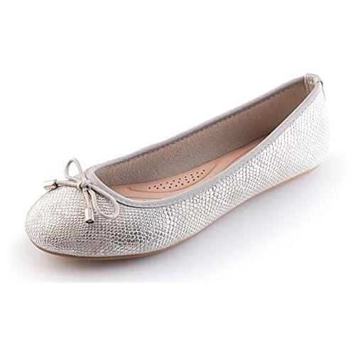 MIGILI 325 Dames Schoenen Ballerina's/Ballerina Flats (Silver, Size 37)