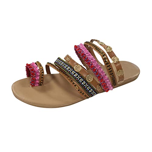 FGUUTYM Teenslippers voor dames, teenslippers, zomersandalen, teenslippers, bohemian teenslippers, strandsandalen, slippers, slippers, slippers, slippers, slippers, strandschoenen, slippers, slippers,