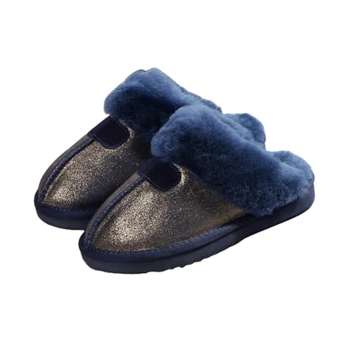 MdybF Slippers women Slippers Female Winter Slippers Women Warm Indoor Slippers Soft Wool Lady Home Slippers-blue As Pic-43