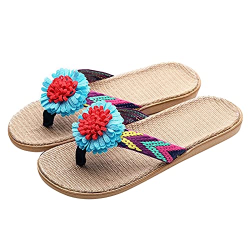 Generisch Flip Flop Teenslippers voor dames, badslippers, huisschoenen, strand, slippers, slippers, slippers, slippers, teenslippers, slippers, hemelsblauw, 35 EU