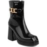 AnsNam Chunky Block Hoge Hak Mode Werk Combat Laarzen Vrouwen Platform Enkellaarzen Chunky Heel Laarzen