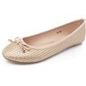 MIGILI 582 Dames Ballerina Gevochten Ladies Ballet Flats (Gold, Size 36 EU)