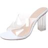 YYUFTTG Hoge hakken Women's High Heels, Sheer Heels And Sheer Sandals (Color : White, Size : 41 EU)