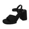 PUIOKA Zomersandalen voor dames, hoge hakken, vierkante teen, dikke zool, hoge hakken, modieus, elegant, modieuze modieuze modieuze sandalen, Zwart, 38 EU