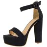 CCAFRET Hoge hakken Super high heels platform high heels women's high heels chunky heels women's high heels sandals plus size (Color : Schwarz, Size : 43 EU)