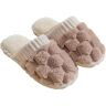 ARZARF Colorblock namaakbont pantoffels, warme geruite pluche pantoffels for dames, kleurblok namaakbont pantoffels (Color : Brown, Size : 9.5-10 Women/8.5-9 Men)