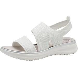 Tamaris Comfort Vegan Damessandalen, plat, instapper, Wit-zilver., 37 EU Tamaris Comfort Vegan Damessandalen, plat, instapper, Wit-zilver., 37 EU