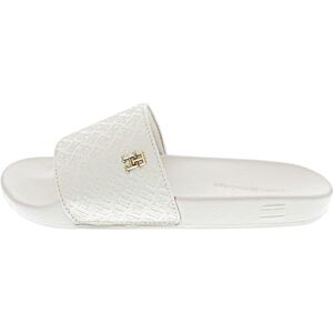 Tommy Hilfiger TH Monogram Poolside Fw0fw08525, folie voor dames, Wit Ancient White, 36 EU Tommy Hilfiger TH Monogram Poolside Fw0fw08525, folie voor dames, Wit Ancient White, 36 EU