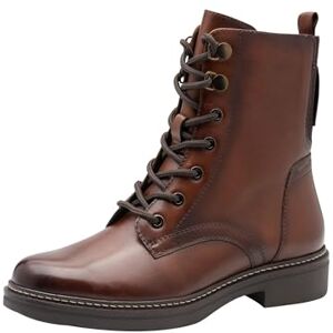 Tamaris Dames Comfort Lace Boot Flat Halflange laarzen, cognac, 36 EU, cognac, 36 EU Tamaris Dames Comfort Lace Boot Flat Halflange laarzen, cognac, 36 EU, cognac, 36 EU