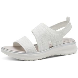 Tamaris Comfort Vegan Damessandalen, plat, instapper, Wit-zilver., 42 EU Tamaris Comfort Vegan Damessandalen, plat, instapper, Wit-zilver., 42 EU
