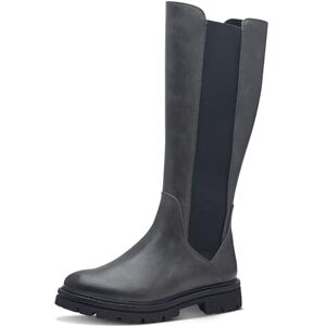 MARCO TOZZI Dames Hoge laarzen zonder hak Vegan Plat, Dk Grey Kam, 40 EU MARCO TOZZI Dames Hoge laarzen zonder hak Vegan Plat, Dk Grey Kam, 40 EU