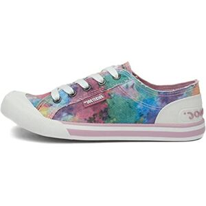 Rocket Dog Jazzin Aloe Womens Multi Stripe Canvas, Tie Kleur Roze, 36 EU Rocket Dog Jazzin Aloe Womens Multi Stripe Canvas, Tie Kleur Roze, 36 EU