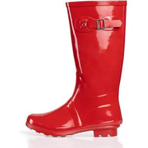 NORTY Womens enkel regenlaarzen dames waterdichte winter lente tuin boot, rood, 8 UK NORTY Womens enkel regenlaarzen dames waterdichte winter lente tuin boot, rood, 8 UK