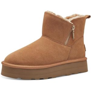 s.Oliver Winterlaarzen voor dames, zonder hak, gevoerd van leer, cognac, 40 EU s.Oliver Winterlaarzen voor dames, zonder hak, gevoerd van leer, cognac, 40 EU
