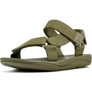 Camper Platte T-riempjessandalen voor heren, Groen 028, 44 EU Camper Platte T-riempjessandalen voor heren, Groen 028, 44 EU