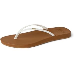 REEF Dames Kussen Slim Sandaal, Wit/Tan, 7 UK REEF Dames Kussen Slim Sandaal, Wit/Tan, 7 UK