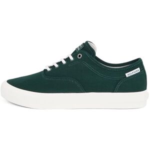 Tommy Hilfiger Low Oxford Twill Vulcanized Sneakers voor heren, met logo, Groene Hunter, 46 EU Tommy Hilfiger Low Oxford Twill Vulcanized Sneakers voor heren, met logo, Groene Hunter, 46 EU