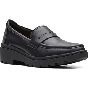 Clarks Calla Ease Mocassins voor dames, zwart leer, 41 EU Larga Clarks Calla Ease Mocassins voor dames, zwart leer, 41 EU Larga