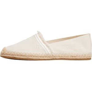 Tommy Hilfiger Canvas Espadrilles met gesloten teen en logo voor dames, Beige mousseline, 39 EU Tommy Hilfiger Canvas Espadrilles met gesloten teen en logo voor dames, Beige mousseline, 39 EU