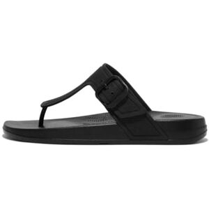 Fitflop Dames Iq-teenslippers met verstelbare gesp en platte sandalen, Zwart, 41 EU Fitflop Dames Iq-teenslippers met verstelbare gesp en platte sandalen, Zwart, 41 EU
