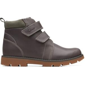 Clarks Heath Strap K Combat Boot voor jongens, grijs, 28 EU Clarks Heath Strap K Combat Boot voor jongens, grijs, 28 EU