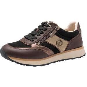 Tamaris Platte veterschoenen voor dames, Mocca Kam, 40 EU Tamaris Platte veterschoenen voor dames, Mocca Kam, 40 EU