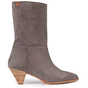 POPA Dames laarzen met hak Caye maat 37 gemaakt in Spanje kleur grijs gemaakt van Serraje brede schacht 8,5 cm geometrische hak met 5,5 cm hoogte, Grijs, 37 EU POPA Dames laarzen met hak Caye maat 37 gemaakt in Spanje kleur grijs gemaakt van Serraje brede schacht 8,5 cm geometrische hak met 5,5 cm hoogte, Grijs, 37 EU