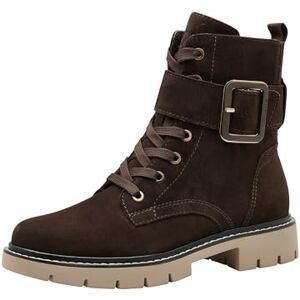 Tamaris Comfort Enkellaarzen voor dames, met veters en gesp, herfst, Mocca Struct, 39 EU Breed Tamaris Comfort Enkellaarzen voor dames, met veters en gesp, herfst, Mocca Struct, 39 EU Breed