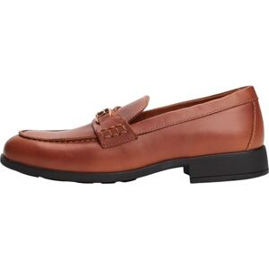 Tommy Hilfiger Leren instappers met Th Logo voor dames Fw0fw08705, Bruine kaneelschors, 35 EU Tommy Hilfiger Leren instappers met Th Logo voor dames Fw0fw08705, Bruine kaneelschors, 35 EU