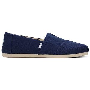 TOMS Alpargata brede instappers voor dames, Navy breed gerecycled katoenen canvas, 7 UK Wide TOMS Alpargata brede instappers voor dames, Navy breed gerecycled katoenen canvas, 7 UK Wide