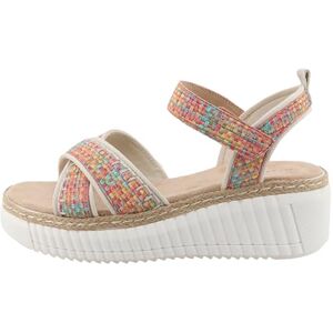 TOM TAILOR 9590240008 Damessandalen met sleehak, Oranje Multi, 38 EU TOM TAILOR 9590240008 Damessandalen met sleehak, Oranje Multi, 38 EU