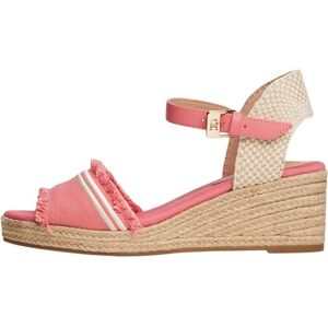 Tommy Hilfiger Canvas espadrilles met franjes en sleehak voor dames, Roze gewassen kers, 37 EU Tommy Hilfiger Canvas espadrilles met franjes en sleehak voor dames, Roze gewassen kers, 37 EU
