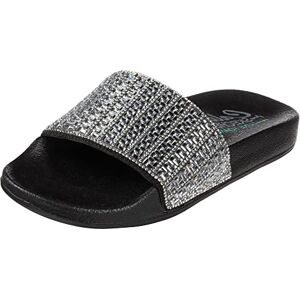 Skechers Dames Pop Ups New Spark Sandaal, Zwarte Canvas Strass Trim, 39 EU Skechers Dames Pop Ups New Spark Sandaal, Zwarte Canvas Strass Trim, 39 EU