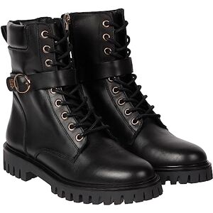 Tommy Hilfiger Vrouwen Gesp Lace Up Boot Fw0fw06734 Low, Zwart, 36 EU Tommy Hilfiger Vrouwen Gesp Lace Up Boot Fw0fw06734 Low, Zwart, 36 EU