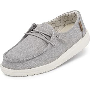 HEYDUDE Hey Dude Wendy Youth Moc Toe Schoenen voor meisjes, Linnen grijs, 30 EU HEYDUDE Hey Dude Wendy Youth Moc Toe Schoenen voor meisjes, Linnen grijs, 30 EU
