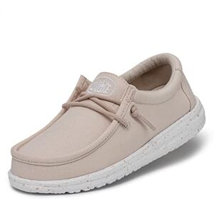 HEYDUDE Hey Dude Wally Youth Slub Canvas Moccasin, Natural, 32 EU, natuurlijk, 32 EU HEYDUDE Hey Dude Wally Youth Slub Canvas Moccasin, Natural, 32 EU, natuurlijk, 32 EU