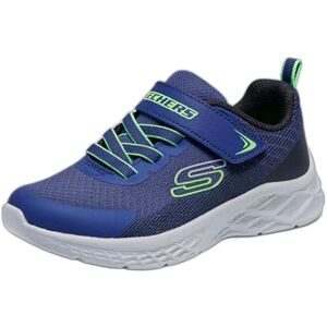 Skechers Boys, uniseks kinderschoenen, marineblauw, textiel, synthetisch, zwart, limoengroen, maat 35 Skechers Boys, uniseks kinderschoenen, marineblauw, textiel, synthetisch, zwart, limoengroen, maat 35