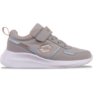 Lotto Kinder Sneakers Grijs-Donkerroze - Schoenen Lotto Kinder Sneakers Grijs-Donkerroze - Schoenen