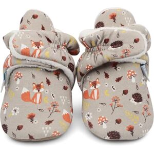 Dotty Fish Katoenen babyslofjes met suède zool, warme fleecevoering, verstelbaar, antislip, voorloopschoenen, uniseks, maat 0-24 maanden, Bruin Met Bosdieren, 18-24 Months Dotty Fish Katoenen babyslofjes met suède zool, warme fleecevoering, verstelbaar, antislip, voorloopschoenen, uniseks, maat 0-24 maanden, Bruin Met Bosdieren, 18-24 Months