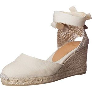 Castañer Carina espadrilles van biologisch katoen, sluiting met vetersluiting. Dames, Ivoor (Ivory 203), 41 EU Castañer Carina espadrilles van biologisch katoen, sluiting met vetersluiting. Dames, Ivoor (Ivory 203), 41 EU