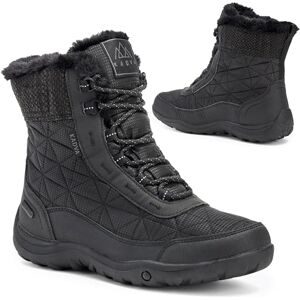 KADVA Winterlaarzen dames RAVA kleur zwart 3M Thinsulate isolatie zacht kunstbont en atypische antislip zolen op sneeuw en ijs waterdichte en ademende dames winterlaarzen, zwart, 38 EU KADVA Winterlaarzen dames RAVA kleur zwart 3M Thinsulate isolatie zacht kunstbont en atypische antislip zolen op sneeuw en ijs waterdichte en ademende dames winterlaarzen, zwart, 38 EU