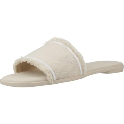 Tommy Hilfiger FRINGE CANVAS FLAT SANDAL FW0FW08908 Platte sandalen, Beige (mousseline), 3.5, Beige mousseline, 36 EU Tommy Hilfiger FRINGE CANVAS FLAT SANDAL FW0FW08908 Platte sandalen, Beige (mousseline), 3.5, Beige mousseline, 36 EU