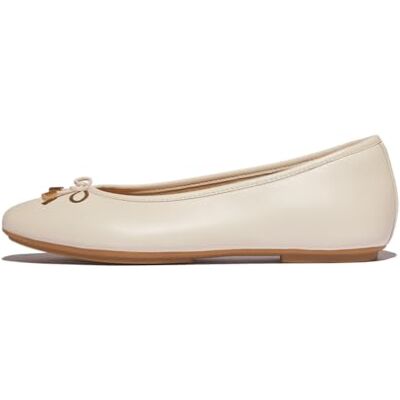 fitflop DELICATO Bow zacht lederen ballerina's voor dames, beige, maat 42 EU, Beige, 9 UK Narrow fitflop DELICATO Bow zacht lederen ballerina's voor dames, beige, maat 42 EU, Beige, 9 UK Narrow