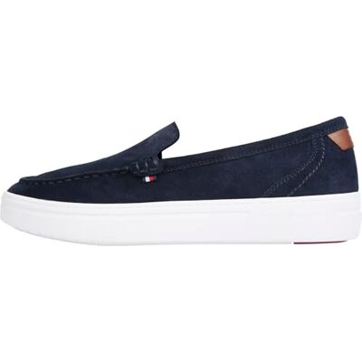 Tommy Hilfiger Moderne lichte hybride suède loafer Fm0fm05354 lage schoenen voor heren, Blue Desert Sky, 44 EU Tommy Hilfiger Moderne lichte hybride suède loafer Fm0fm05354 lage schoenen voor heren, Blue Desert Sky, 44 EU